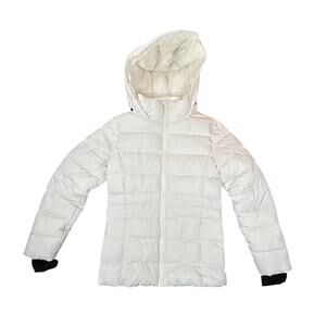 Iceburg Outerwear Jacket Youth Medium White Puffer Full Zip Hooded Winter Coat